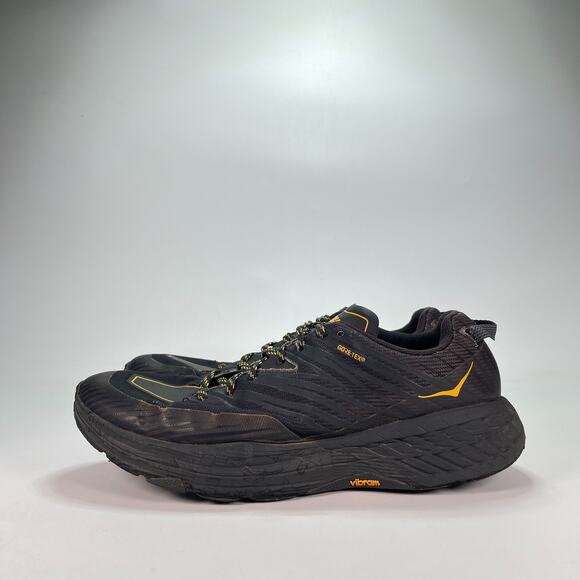 Hoka Speedgoat 4 GTX Black Grey Waterproof Trail Running Shoes Men\'s Size 12.5 main image 9